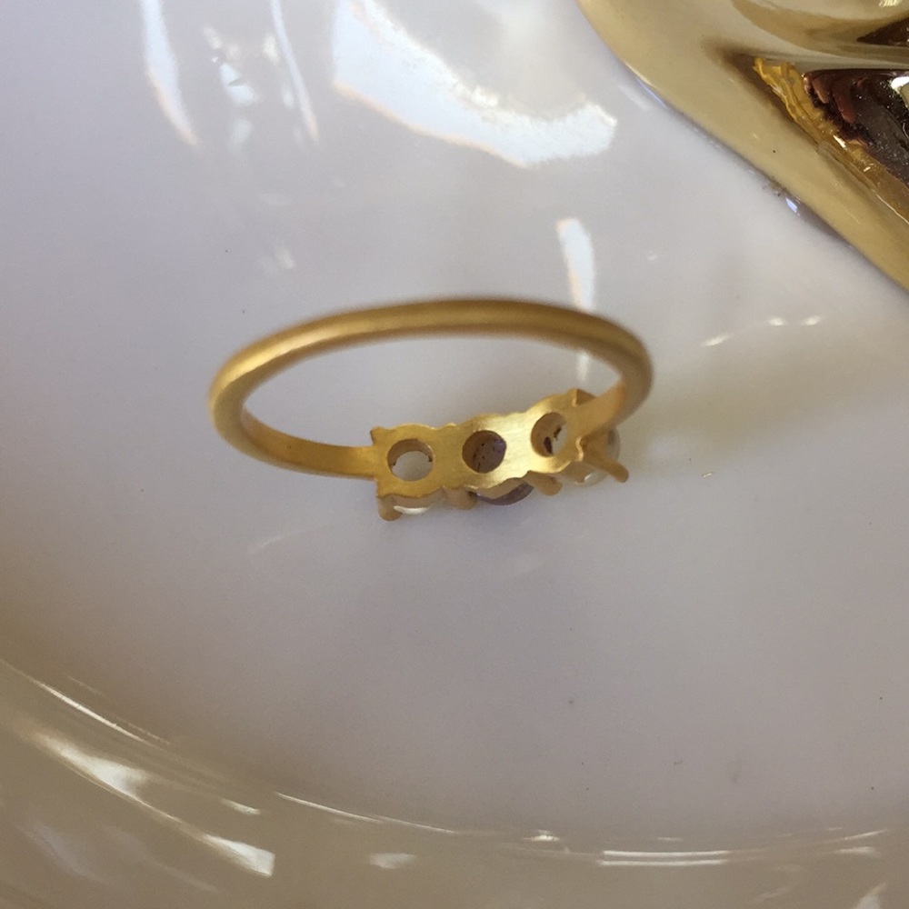 Gold over silver 3 labradorite ring - Picture 5 of 5